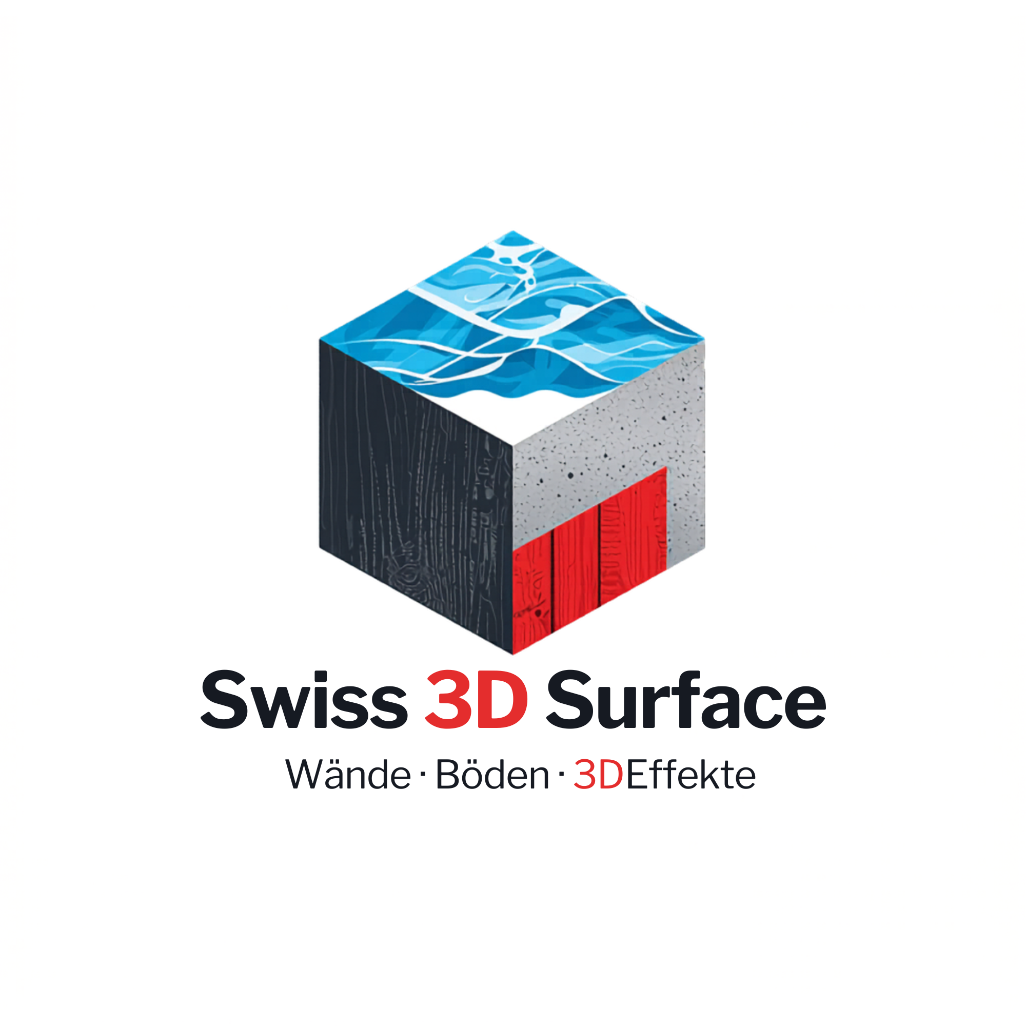 Swiss 3D Surface Logo — UV-Direktdruck für Wände, Böden und 3D-Effekte