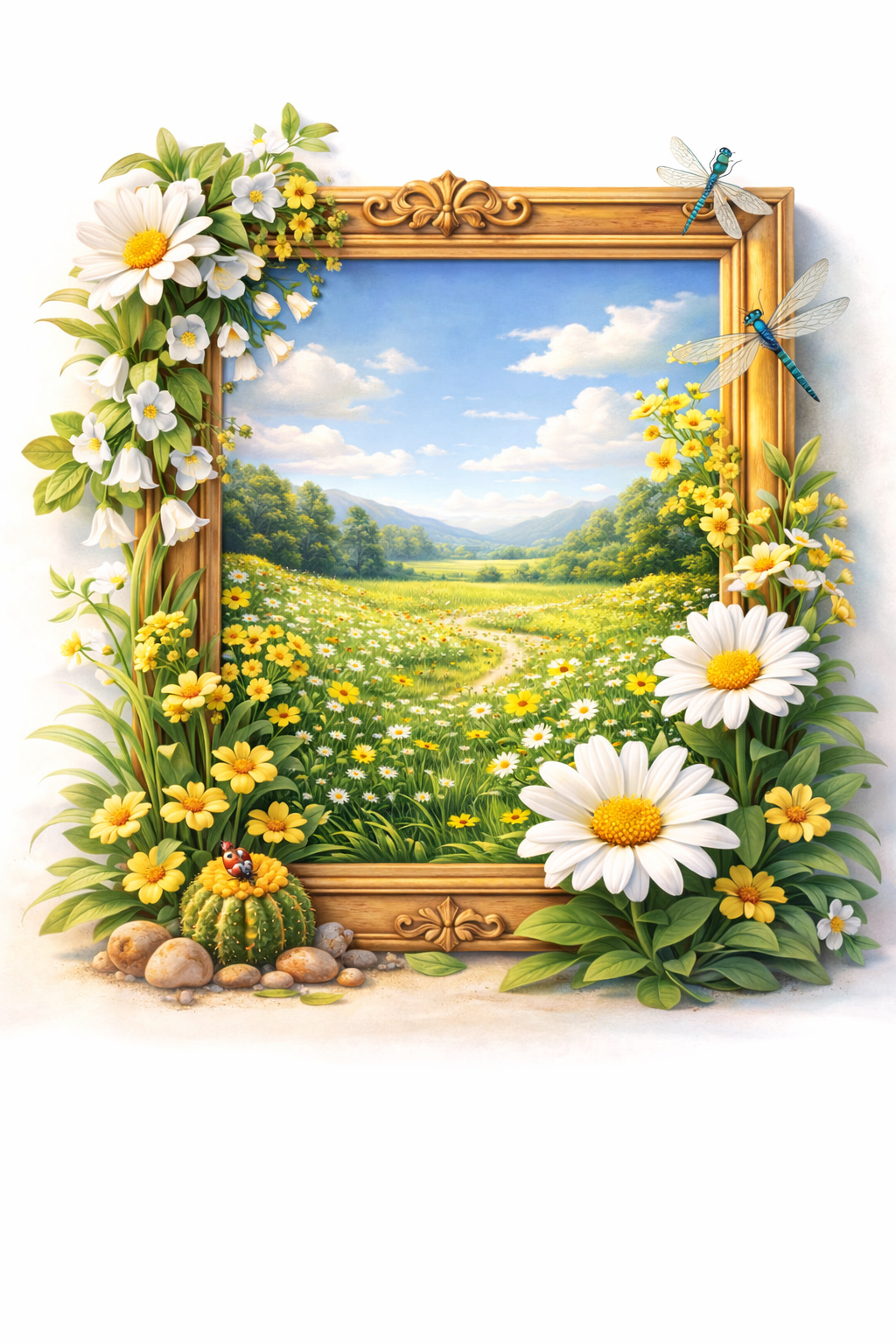 3D-Wanddruck Sommerwiese mit Margariten — Kinderarzt und Praxis