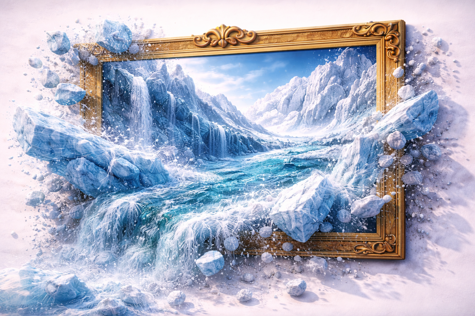 Gletscherlandschaft 3D-Wanddruck Arbon — Bodensee Premium